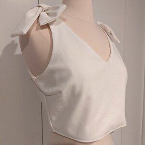 Elegant Crop Top with Bow Straps